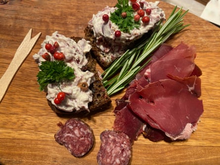 A reindeer-meat snack.