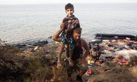 Refugees arriving on Lesbos, Greece, last month.