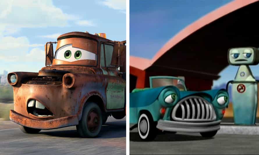 Fancy a race? … The Little Cars, right, was released in 2006, the year that Pixar’s Cars came out.