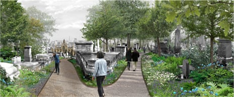 How some of Highgate cemetery’s historic vistas might look under the redevelopment.
