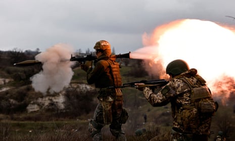 Ukrainian army recruits in training, eastern Donetsk region.