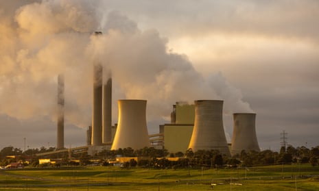 Loy Yang A coal-fired power station in Victoria with cooling towers and billowing steam visible