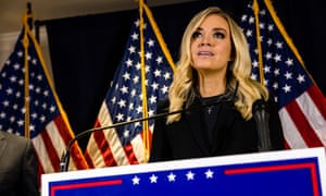 McEnany speaks during a press conference at the Republican National Committee headquarters.