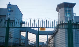 A perimeter fence is constructed around what is officially known as a vocational skills education centre in Dabancheng in Xinjiang