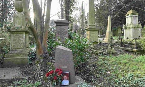 Alexander Litvinenko’s grave in Highgate cemetery, London.
