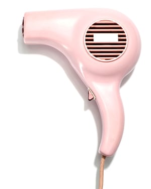 A pink hairdryer