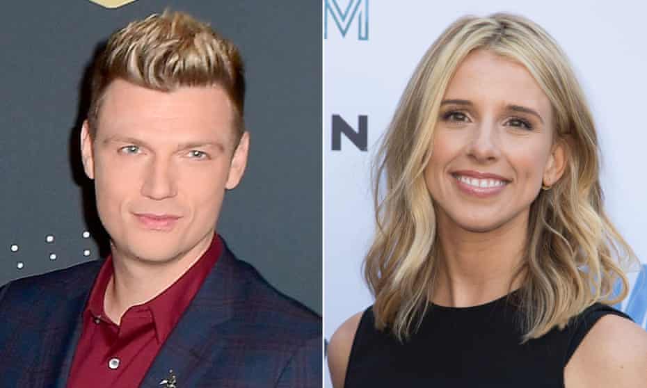 Nick Carter, left, and singer-actor Melissa Schuman, who has accused the Backstreet Boys member of rape.