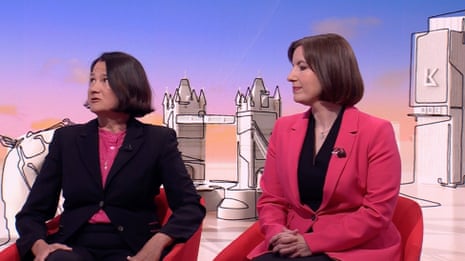 Catherine West (left) and Bridget Phillipson on the BBC's Sunday with Laura Kuenssberg