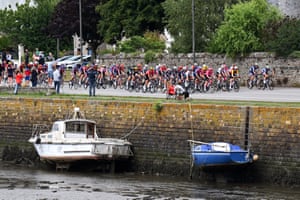 The peloton rides into the port town of Quimper