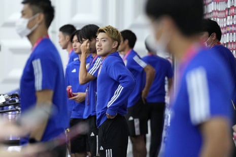 Japan’s players speak with journalists on Tuesday before flying home.