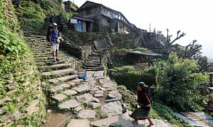 Jagan and a villager in Sikles, Nepal