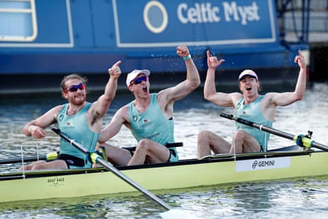 Cambridge win the men’s Boat Race.