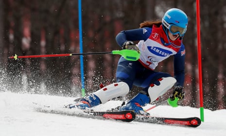 Menna Fitzpatrick on her way to Britain’s only gold medal of the Winter Paralympics