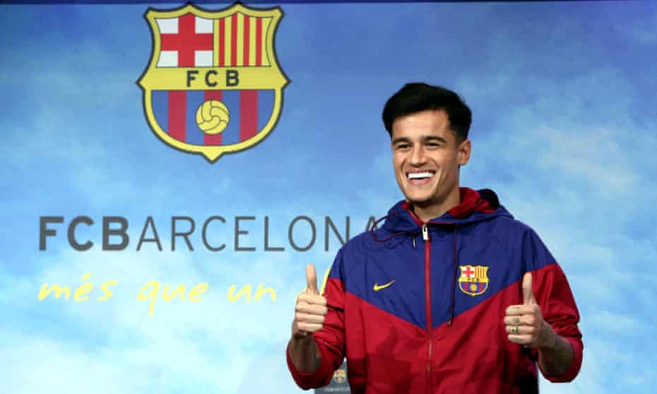 Philippe Coutinho is unveiled as a Barcelona player.