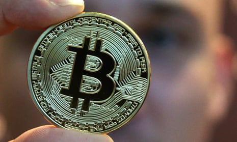 A Bitcoin cryptocurrency souvenir coin.