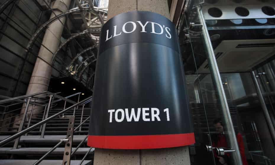 A sign for one of the towers of the Lloyd's of London headquarters