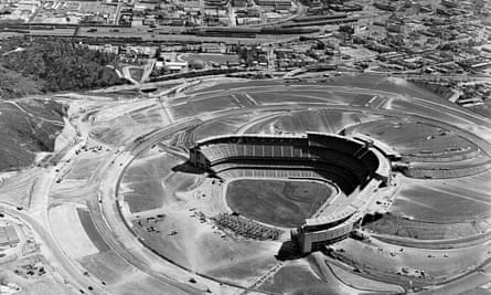stadium under construction in March, 1962.