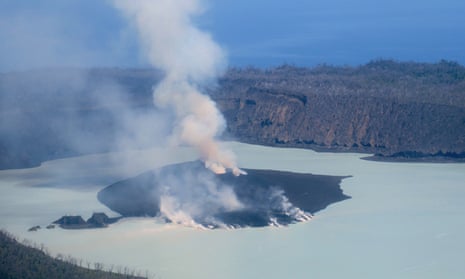 The Manaro volcano on Vanuatu’s Ambae island pumps out smoke and ash