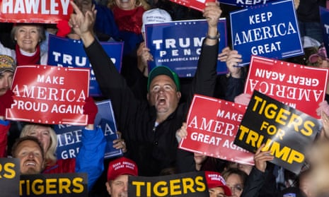 ‘Make America Great Again’ signs at a Republican rally in Missouri last year.