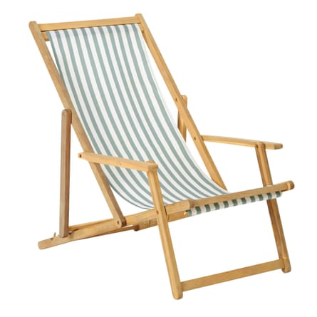 Acacia Wood Deck Chair Frame & Striped Sling, www.johnlewis.com