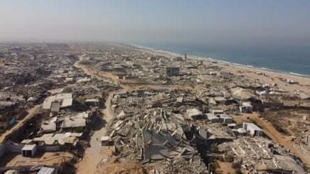 A view of Gaza City showing rubble