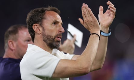 England manager Gareth Southgate applauds the fans after Tuesday’s 0-0 draw against Slovenia