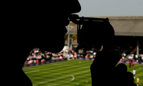 FA Barclays Premiership\fulham V Blackburn Rovers - 21 Apr 2007<br>EDITORIAL USE ONLY No use with unauthorised audio, video, data, fixture lists (outside the EU), club/league logos or "live" services. Online in-match use limited to 45 images (+15 in extra time). No use to emulate moving images. No use in betting, games or single club/league/player publications/services. Mandatory Credit: Photo by Back Page Images/Shutterstock (8476489bq) A silhouette of TV commentator Jacqui Oatley, the first ever female match commentator for Match of the Day, as she prepares for her first match at Craven Cottage FA Barclays Premiership\fulham V Blackburn Rovers - 21 Apr 2007