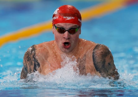 Adam Ramsay-Peaty in action during the medley relay