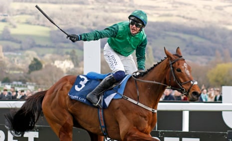 Cheltenham Festival 2023: Constitution Hill goes for glory in Champion Hurdle – live | Cheltenham Festival 8 El Fabiolo wins the Arkle Challenge from Jonbon in second.