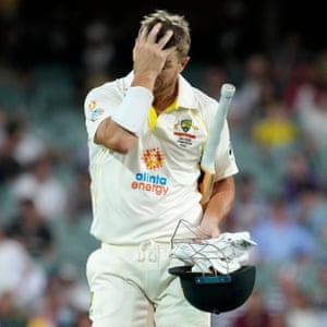 Ashes 2021-22: Australia v England second Test, day one – live! | Sport 5 David Warner of Australia walks off the field after being dismissed by Ben Stokes of England for 95 runs.