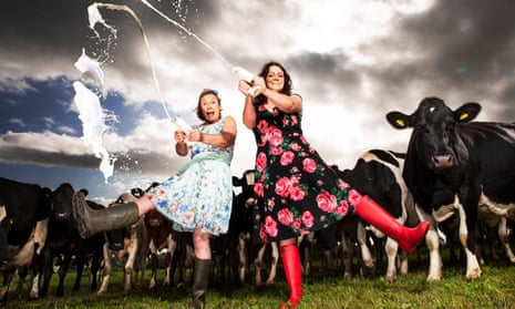 Sisters Sophie and Jess Vaughan from Jess’s Ladies Organic in Gloucestershire with some of their herd of 80 cows.