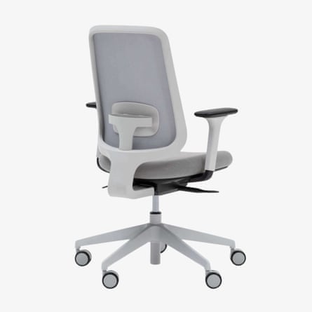 Slouch Task One Grey Office Chair With Arms & Fog Seat