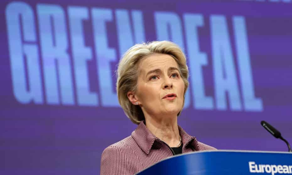 The European Commission president, Ursula von der Leyen, speaking in Brussels this Thursday