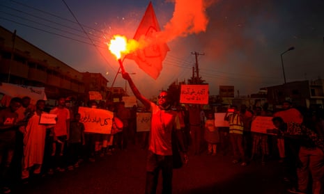 A protest in the Sudanese capital Khartoum in July in solidarity with the people of the Nertiti region of Central Darfur, following a spate of incidents of killings and looting.