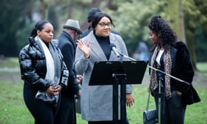 Jaden Moodie’s sister, Leah Moodie-Green, speaking at a memorial for Jaden in Arnott Park in Nottingham.