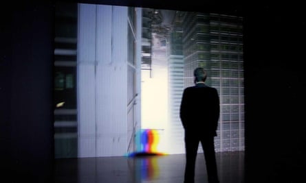 A man watches Descent at Tate Britain, London.