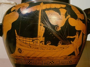 The âSiren Vaseâ in the British Museum: the shipwreck is believed to be a vessel similar to that shown bearing Odysseus.
