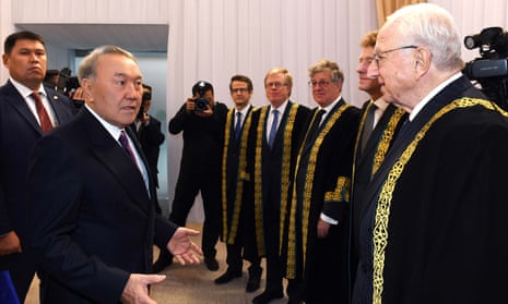 Nursultan Nazarbayev and Lord Faulks, second from right.