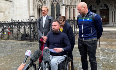 Martin Hibbert speaking outside the court in July.