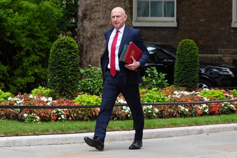 The new chancellor, John Healey, arrives for cabinet.