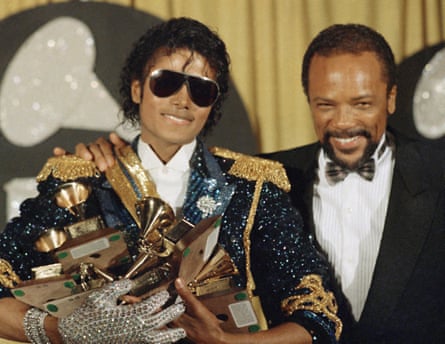 Michael Jackson and Quincy Jones at the 1984 Grammy awards