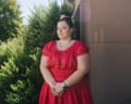 Flood survivor Kylie Nidever poses for a portrait after a meeting for Extreme Weather Survivors in Kerrville, Texas on October 8, 2026. Photograph: Brenda Bazán/The Guardian