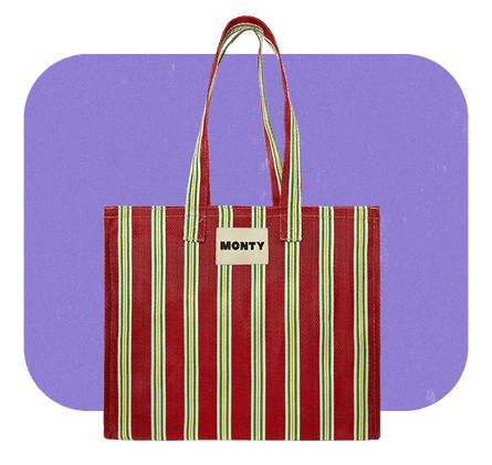 Striped shoulder bag