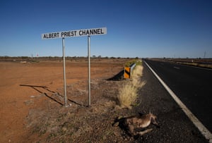The Albert Priest channel where it crosses the Dubbo-Nyngan road.