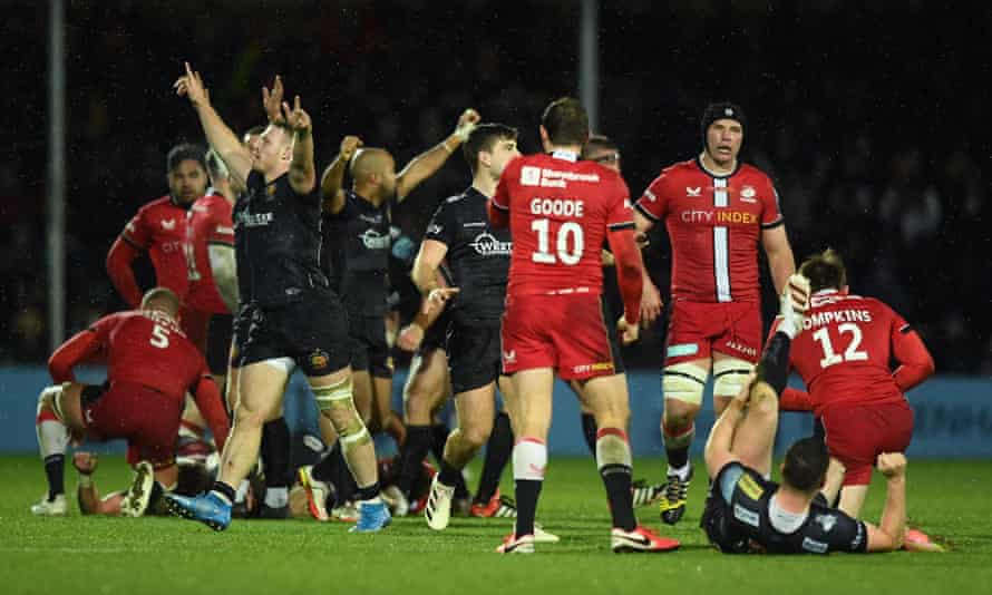 Exeter’s players let their feelings show in the final whistle