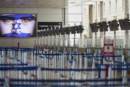 Empty check-in area at Ben Gurion airport