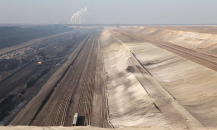 Open-pit coal mining Janschwalde near Cottbus in Germany.