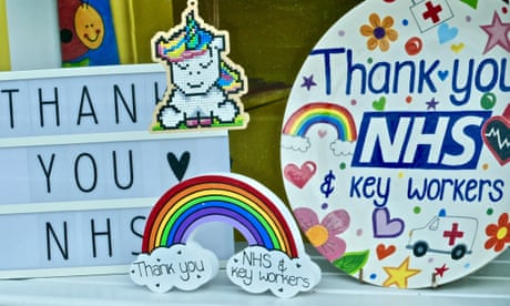 'Thank you NHS' display in window
