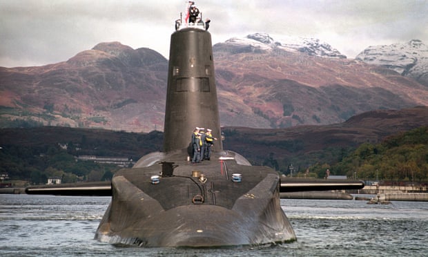 The Royal Navy’s Trident-class nuclear submarine Vanguard: ‘On security, on jobs and on Britain’s role in the world the evidence is stacked in Trident’s favour.’ 