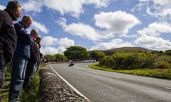 Crowds watching the TT races in the Isle of Man in 2015.